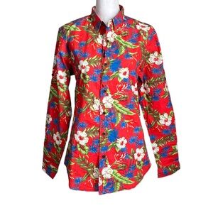 Badgley 💯% Cotton Hawaiian Long Sleeve Button Down Shirt size Large
